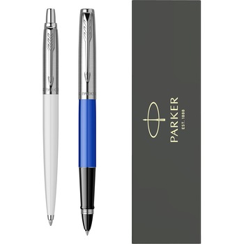 Set Parker Roller Jotter albastru + Pix Jotter alb Set Parker Roller Jotter albastru + Pix Jotter alb