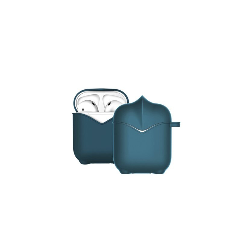 Husa pentru casti Apple AirPods, model Knight, Bleumarin