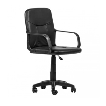 Scaun birou directorial Deco, rotativ, PVC, negru Scaun birou directorial Deco, rotativ, PVC, negru