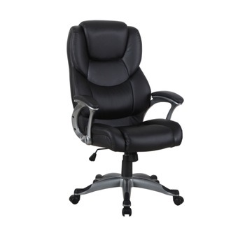 Scaun birou deco, rotativ, imitatie piele, negru si gri Scaun birou deco, rotativ, imitatie piele, negru si gri