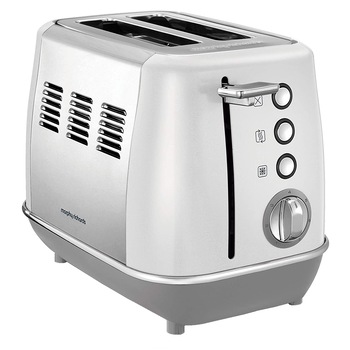 Prajitor de paine Morphy Richards 224409, 850 W, 2 felii, Alb/Argintiu Prajitor de paine Morphy Richards 224409, 850 W, 2 felii, Alb/Argintiu
