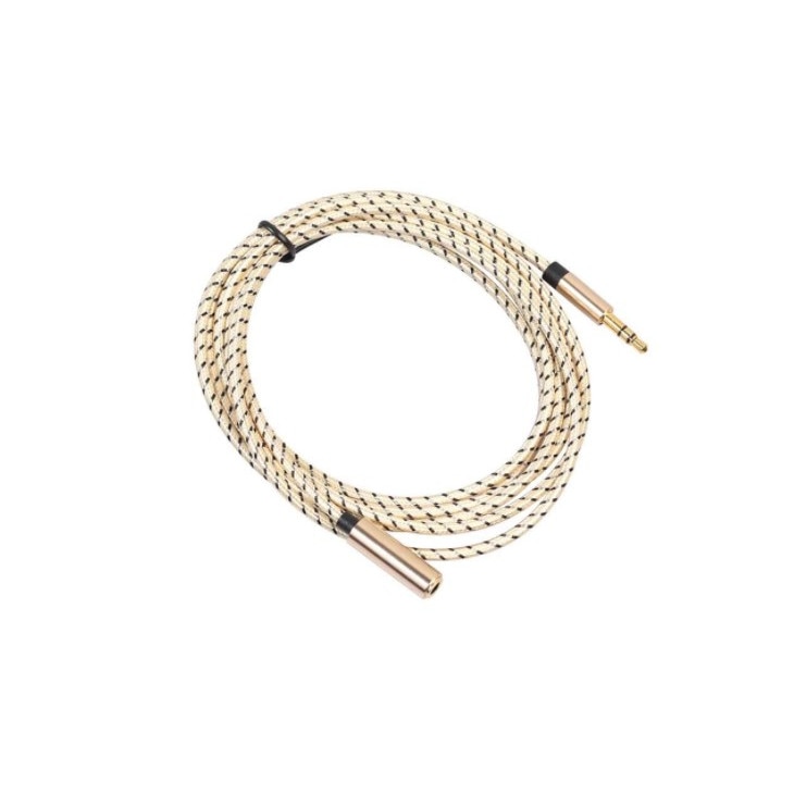 Cablu audio cu mufa Jack 3,5mm, mama-tata, cablu prelungitor ultra rezistent si flexibil, 5 metri, Auriu