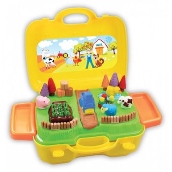 Set plastilina la ferma in geanta ,cu 17 piese pentru a face animale, ATS + 3 ani Set plastilina la ferma in geanta ,cu 17 piese pentru a face animale, ATS + 3 ani