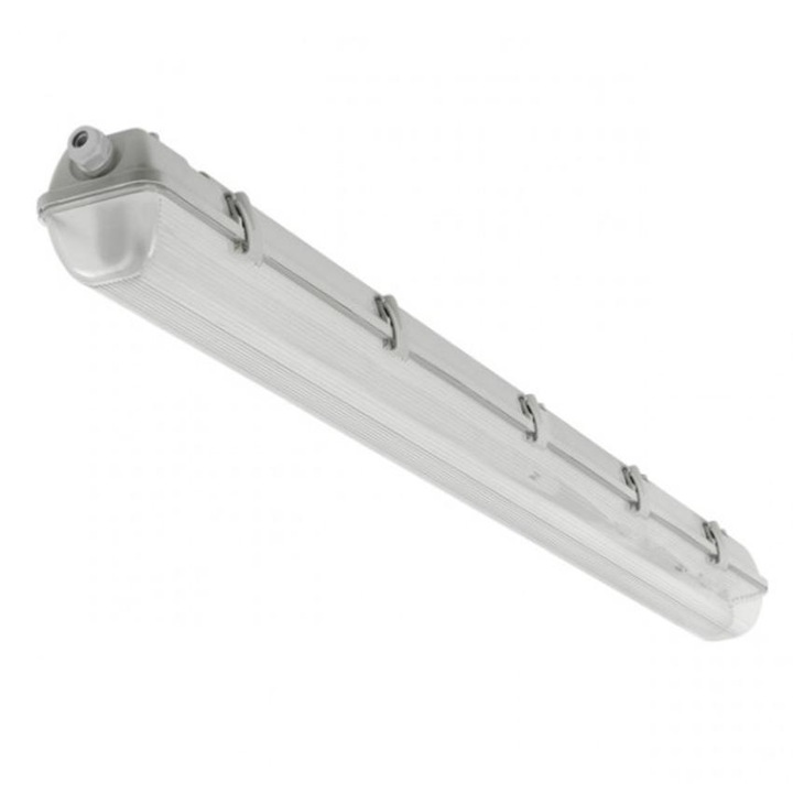 Необорудвано херметизирано осветително тяло за led тръби, TESLA Lighting, tri-proof, 1200mm, 2x18W, 230V, IP65