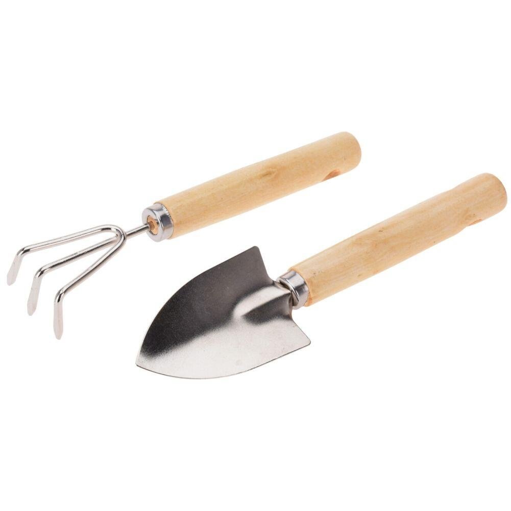 Set 2 unelte gradinarit, Progarden, Lemn/Metal, Grebla, Lopata, Bej