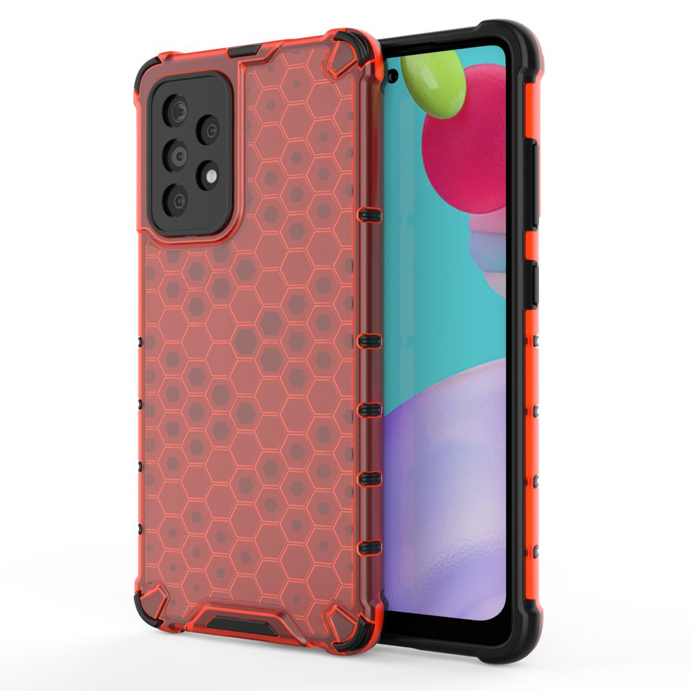 Husa Lemontti Honeycomb Armor TPU Bumper compatibila cu Samsung Galaxy A52 5G / A52 4G, Rosu