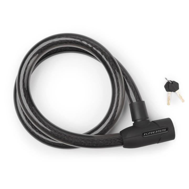 Lopásgátló kerékpárzár KROSS Fekete, 100 cm
