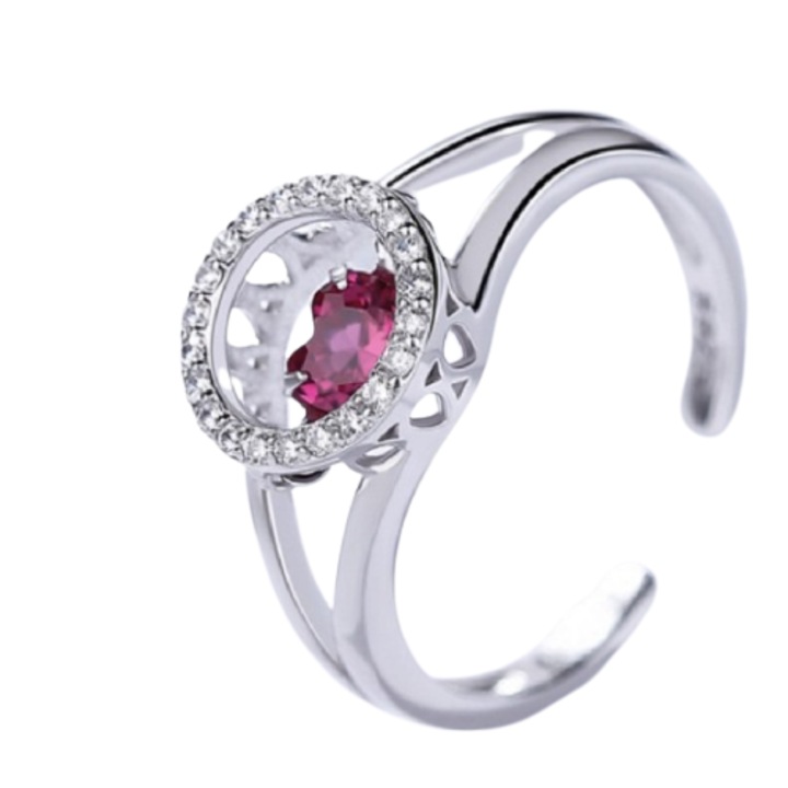 Inel argint model Efortless Beauty Magenta colectia MePrecious