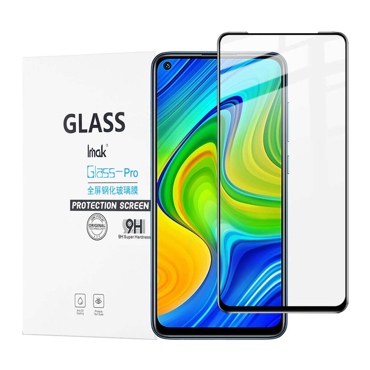 Folie de protectie, IMAK, Compatibil cu REDMI NOTE9 / REDMI 10X 4G, Sticla, Negru