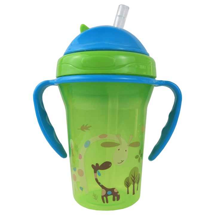 Cana sport cu pai si manere 210ml, Primii Pasi, R0636 verde