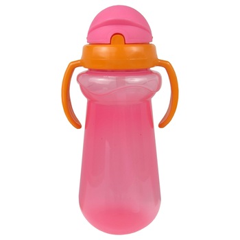 Cana sport cu pai si manere 250ml, Primii Pasi, R0632 roz Cana sport cu pai si manere 250ml, Primii Pasi, R0632 roz