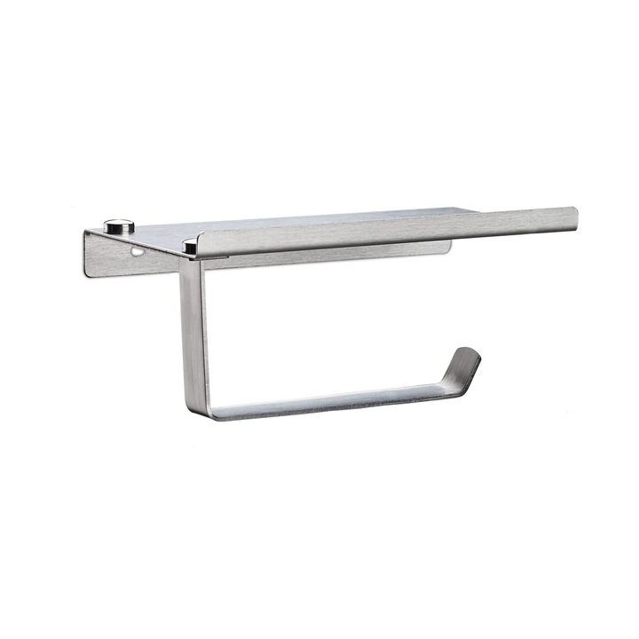 Поставка за тоалетна хартия с поставка за телефон, 2 в 1, Relaxdays, 8 x 18 x 9,5 cm