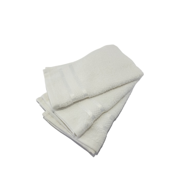 Комплект от 3 бели кърпи за ръце 30 х 50 см, 100% памук, 400 GSM