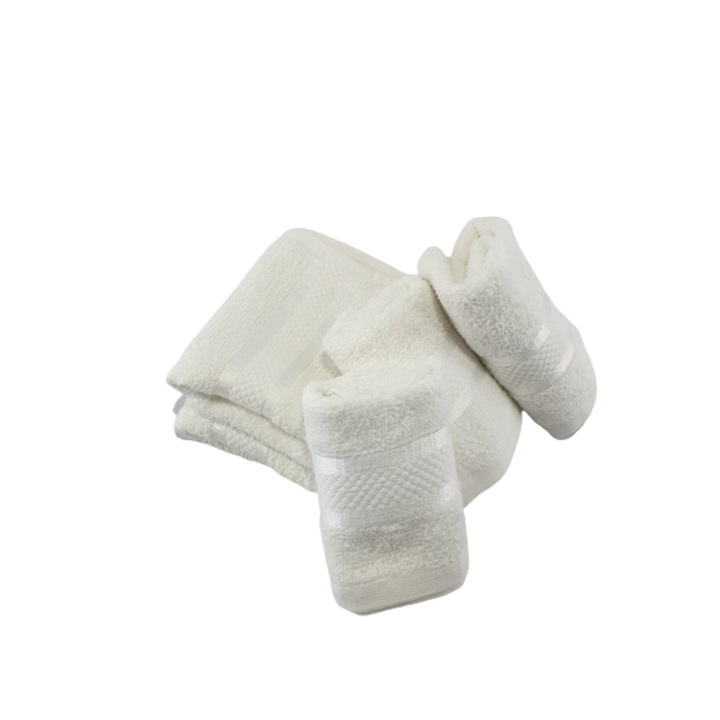 Комплект 6 бели кърпи за ръце 30 х 50 см, 100% памук, 400 GSM
