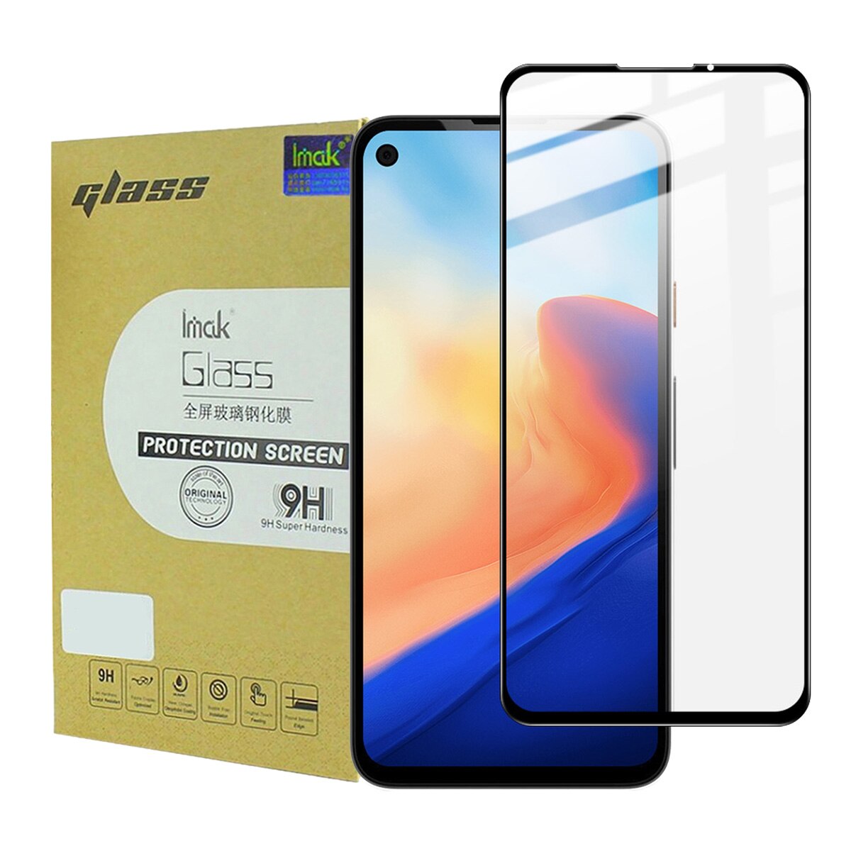 Folie de protectie, IMAK, Compatibil cu GOOGLE PIXEL 4A, Sticla, Negru