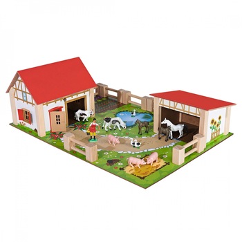 Set educativ la ferma invata animalele domestice cu 20 de piese, pentru copii , ATS + 3 ani Set educativ la ferma invata animalele domestice cu 20 de piese, pentru copii , ATS + 3 ani