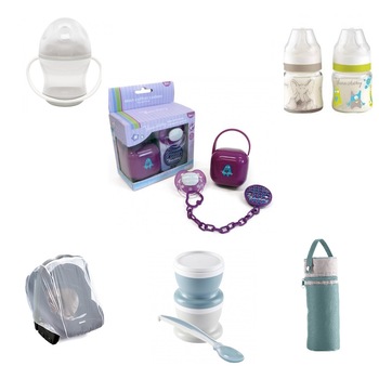 Set accesorii hranire bebe travel 120ml Set accesorii hranire bebe travel 120ml