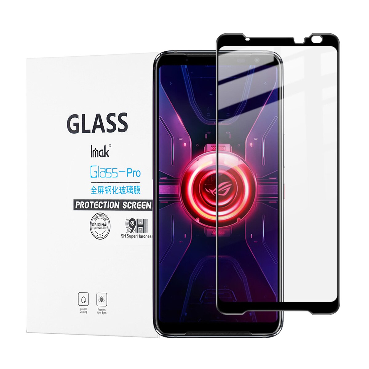 Folie de protectie, IMAK, Compatibil cu PRO ASUS ROG PHONE 3 ZS661KS, Sticla, Negru