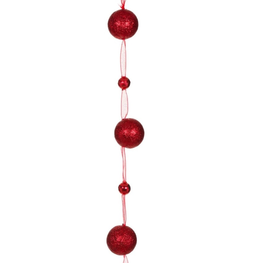 Decoratiune de Craciun, Zola®, care atarna, din globulete rosii, 90 cm
