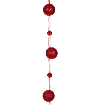 Decoratiune de Craciun, Zola®, care atarna, din globulete rosii, 90 cm Decoratiune de Craciun, Zola®, care atarna, din globulete rosii, 90 cm
