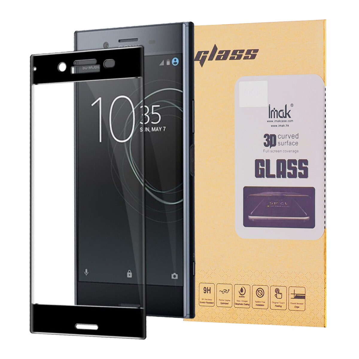 Folie de protectie, IMAK, Compatibil cu XPERIA XZ PREMIUM, Sticla, Negru