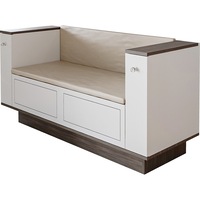 Bancheta bucatarie KringX Leeds, 150x55x76 cm, include spatiu depozitare, culoare alb / wenge