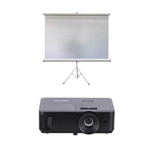 Pachet proiectie Projection to go, ecran tripod cu videoproiector