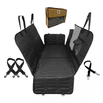Husa pentru protectie bancheta auto, pentru transport animale de companie, 4 in 1, impermeabila, antialunecare, neagra Husa pentru protectie bancheta auto, pentru transport animale de companie, 4 in 1, impermeabila, antialunecare, neagra