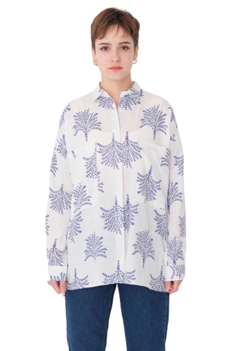 Camasa dama, Lady Kokos, cu puncte Albastru inchis