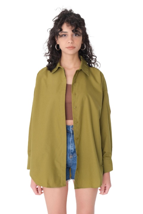 Camasa dama, Lady Kokos, oversize, Verde