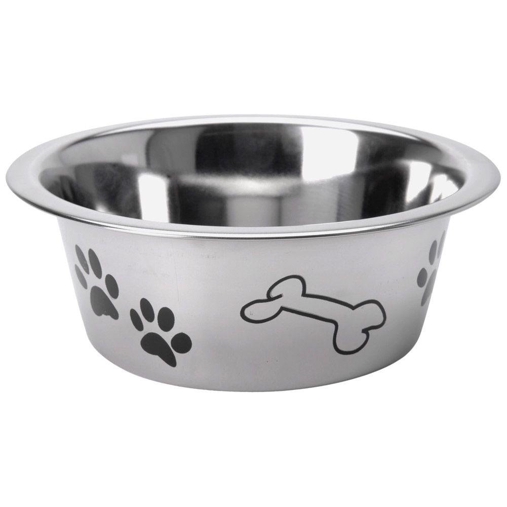 Bol mancare/apa animale, Orion, Inox, 0.8 L, Argintiu