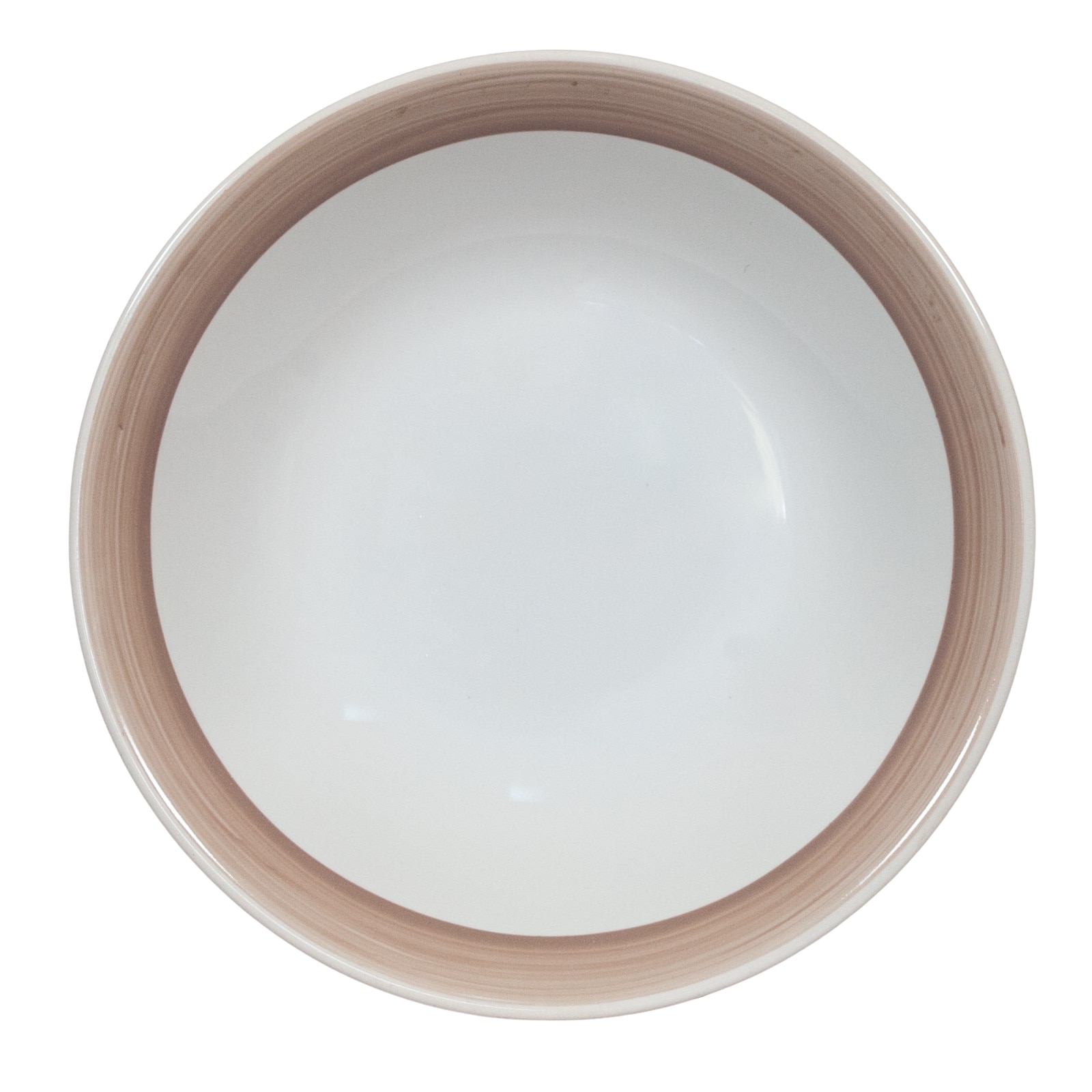 Farfurie adanca, Cesiro, 21 cm, Alb Arctic cu banda Maro