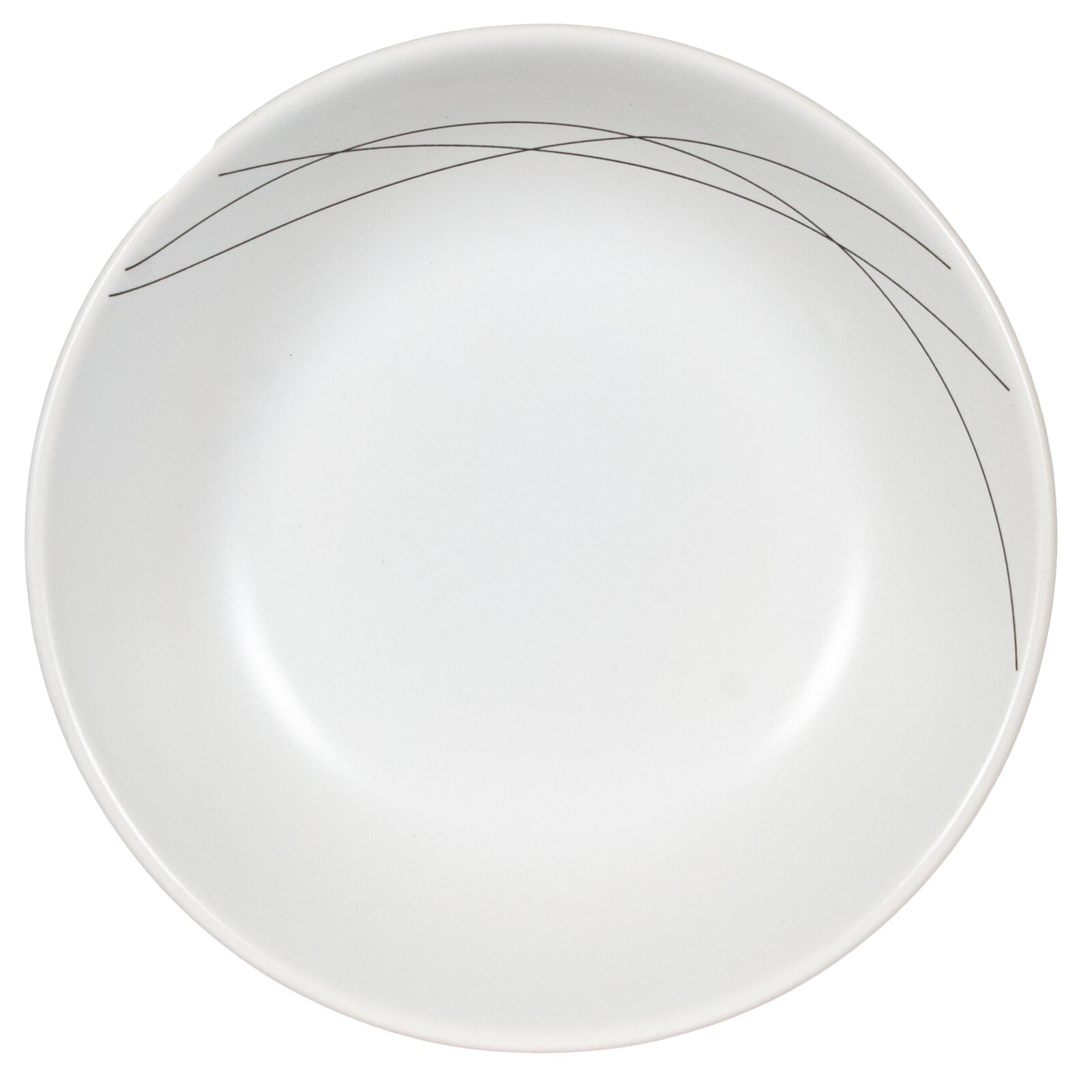 Farfurie adanca, Cesiro, 21 cm, Alb Arctic cu linii abstracte