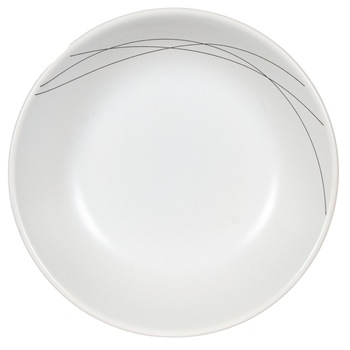Farfurie adanca, Cesiro, 21 cm, Alb Arctic cu linii abstracte Farfurie adanca, Cesiro, 21 cm, Alb Arctic cu linii abstracte