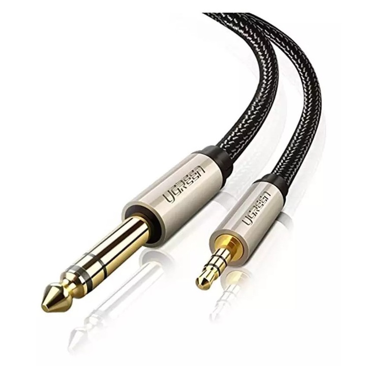 Cablu audio jack 3.5mm tata la 6.35 mm tata 5 m negru