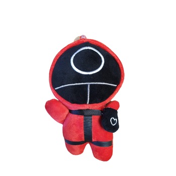 Figurina de Plus Squid Game Jocul Calamarului, Soldatul Cerc, 15 cm, Rosu Figurina de Plus Squid Game Jocul Calamarului, Soldatul Cerc, 15 cm, Rosu