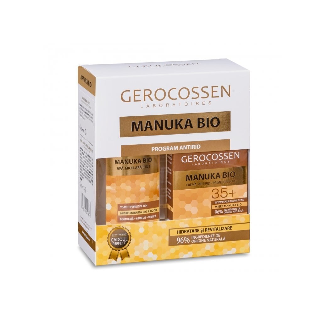 Set manuka crema antirid primele riduri 35+ si apa micelara 300ml, Gerocossen
