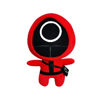 Figurina de plus squid Game jocul calamarului, soldatul, cerc, 22 cm, Rosu Figurina de plus squid Game jocul calamarului, soldatul, cerc, 22 cm, Rosu