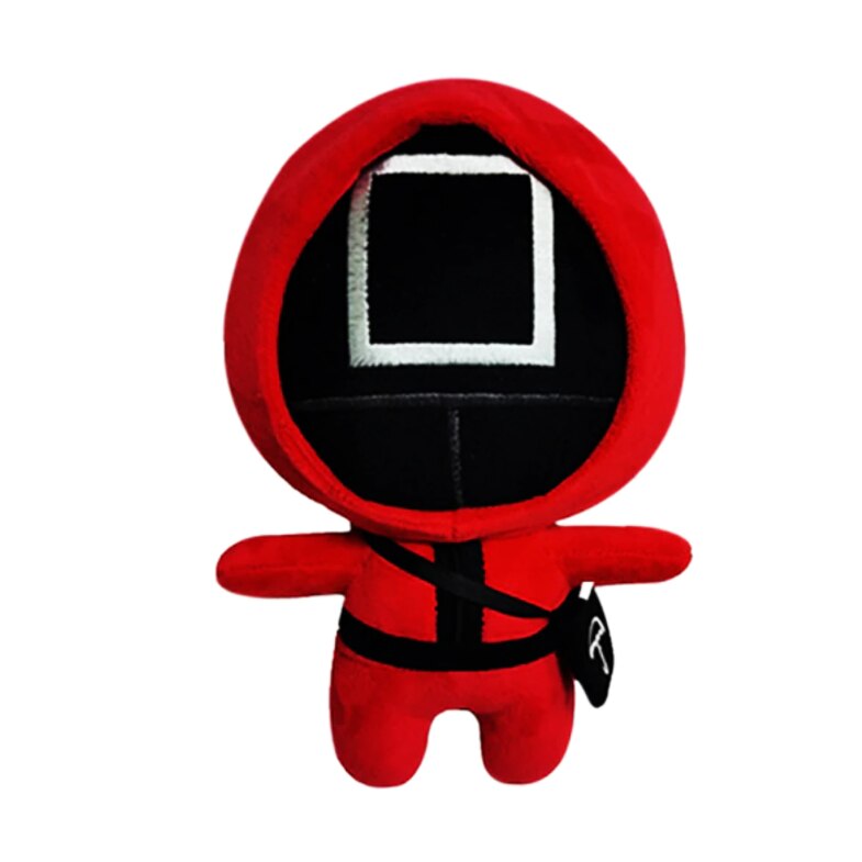 Figurina de plus squid game jocul calamarului, soldatul patrat, 22 cm, Rosu