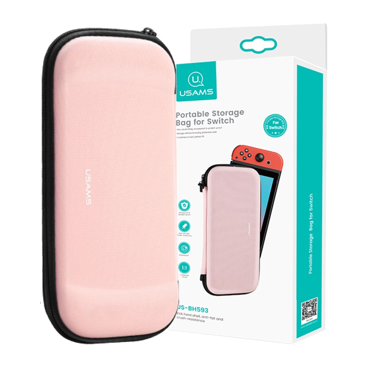 Husa de protectie, USAMS, Compatibil cu US-BH593 NINTENDO SWITCH, Roz