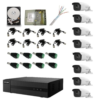 Kit supraveghere video profesional 8 camere IR 40 M Hikvision FULL HD Memorie stocare 2 TB Inclusa si UPS WELL 360W MK615 Kit supraveghere video profesional 8 camere IR 40 M Hikvision FULL HD Memorie stocare 2 TB Inclusa si UPS WELL 360W MK615