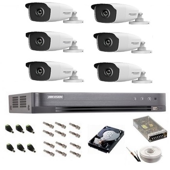 Kit supraveghere complet HikVision 6 camere IR 40 m MK613 Kit supraveghere complet HikVision 6 camere IR 40 m MK613
