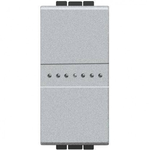 Intrerupator, Bticino, Axial, Cap cruce, Living Light, 1M, 16A, Aluminiu, NT4054