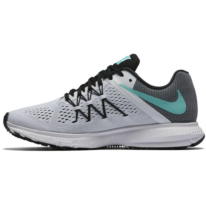 Pantofi alergare Nike Zoom Winflo 3 pentru femei, White/Turquoise, 38.5