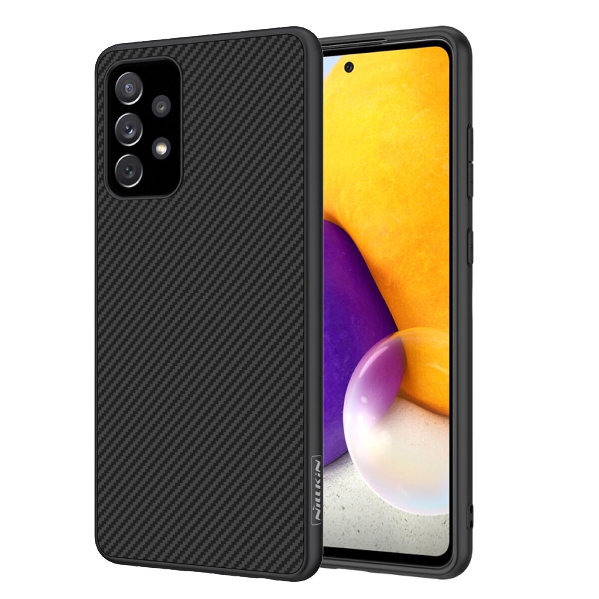 Husa de protectie, NILLKIN, Compatibil cu GALAXY A72 5G, Fibra de carbon/PP, Negru