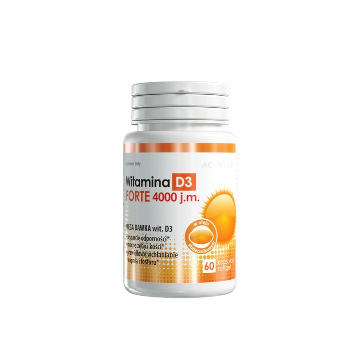 Étrend-kiegészítő D3-vitamin FORTE, 4000UI, ActivLab Pharma, 60 kapszula
