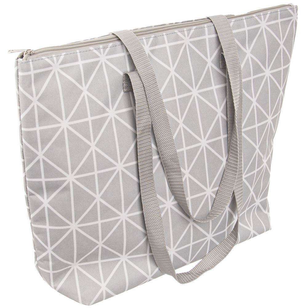 Geanta termica, Orion, Poliester, 15 L, 43.5x11x33 cm, Alb/Bej