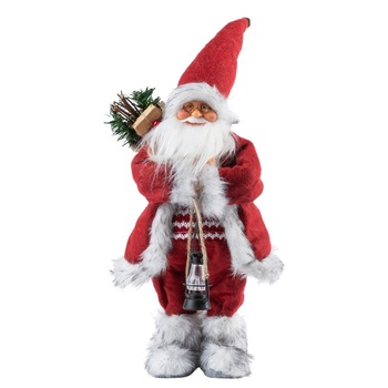 Decoratiune Craciun, Mos Craciun muzical, rosu, H-40cm Decoratiune Craciun, Mos Craciun muzical, rosu, H-40cm