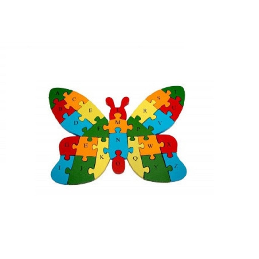 Puzzle din lemn 10697 ,numar piese 26, Fluture Rosu