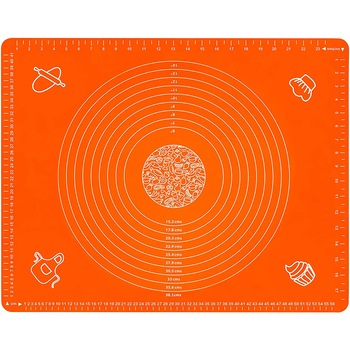 Covoras din silicon alimentar, awwaline®, portocaliu, rezistent la temperaturi ridicate, ideal pentru framantat aluat, 65 x 45 cm Covoras din silicon alimentar, awwaline®, portocaliu, rezistent la temperaturi ridicate, ideal pentru framantat aluat, 65 x 45 cm